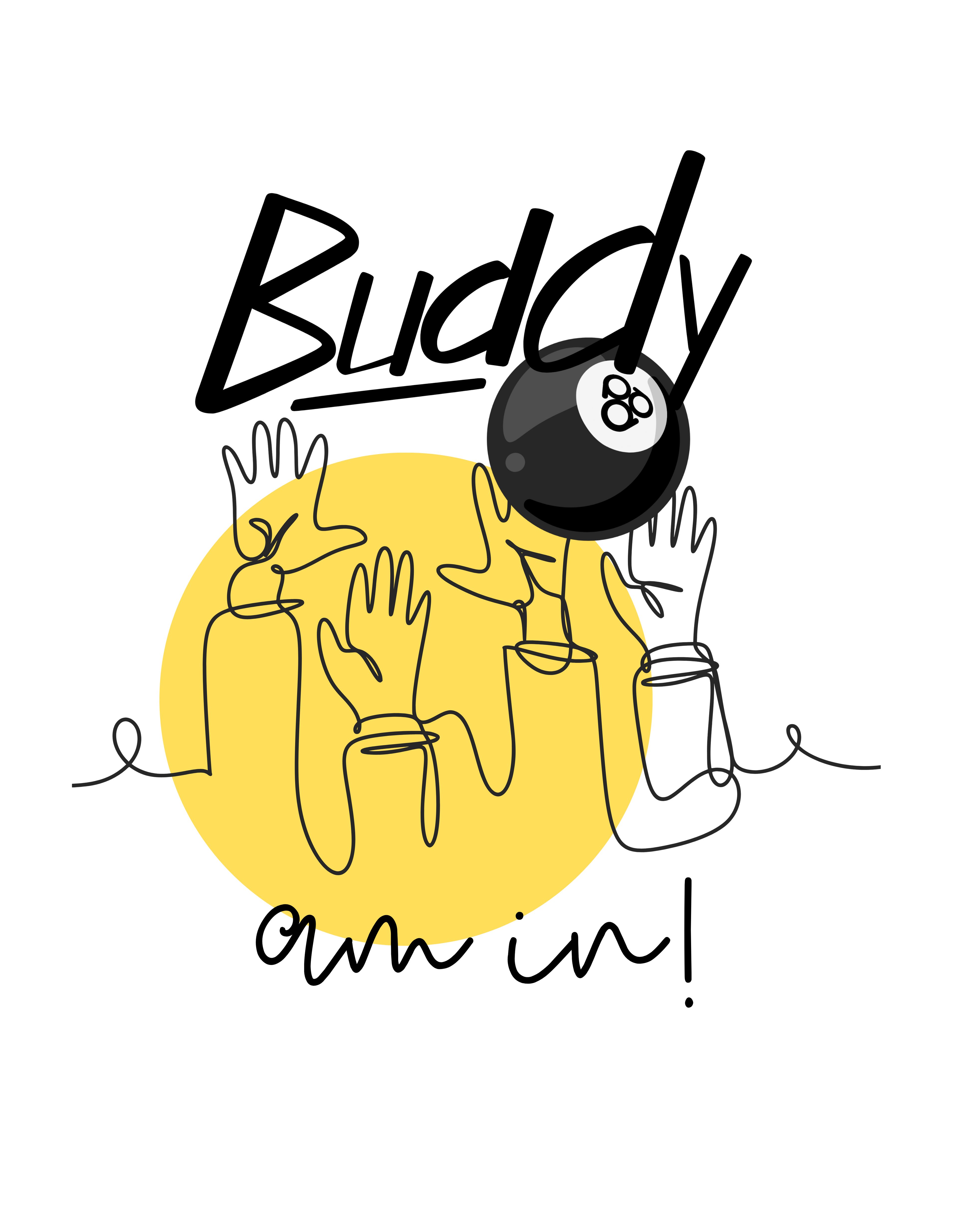 Pool T Shirt – Buddy Am In Graphic Tee (100% Cotton)