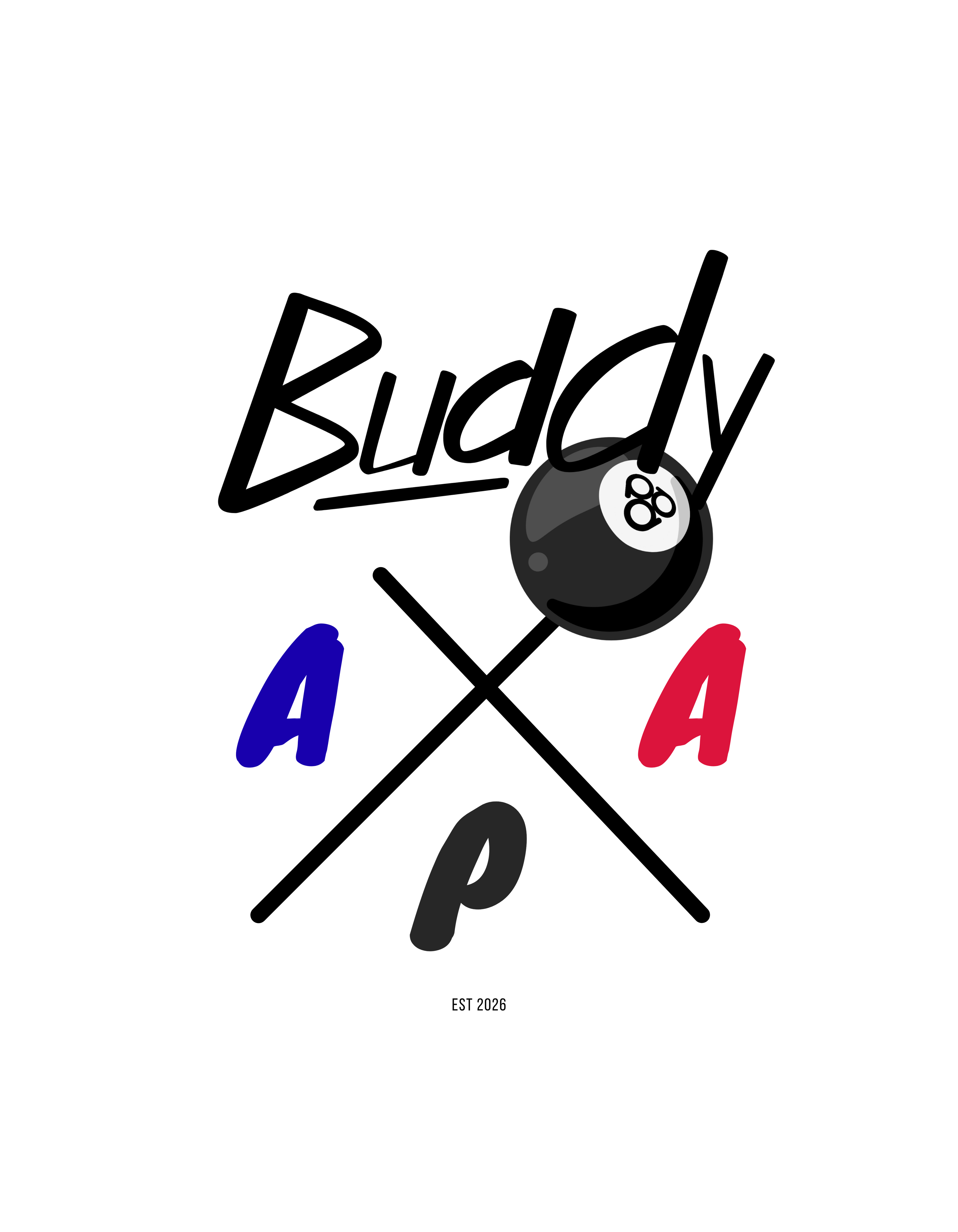 Pool T Shirt – Buddy APA League Graphic Tee (100% Cotton)